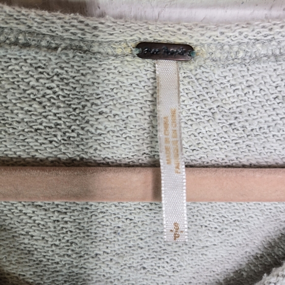 Free People Aztec Southwestern Mixed Fabric Sweatshirt Distressed - Picture 6 of 11